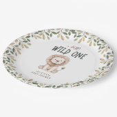 ワイルドワンサファリアニマルニュートラルベビーシャワー ペーパープレート (アングル)