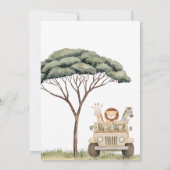 ワイルドワンサファリアニマルニュートラルベビーシャワー 招待状 (裏面)