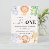 ワイルドワンサファリアニマルバースデーパーティーへの招待 招待状 (スタンド正面)