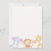 ワイルドワンサファリアニマルバースデーパーティーへの招待 招待状 (裏面)