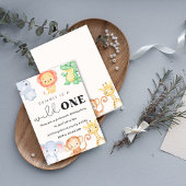 ワイルドワンサファリアニマルバースデーパーティーへの招待 招待状