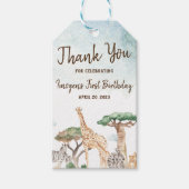 ワイルドワンサファリアニマルファースト誕生日パーティー ギフトタグ (正面)