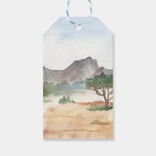 ワイルドワンサファリアニマルファースト誕生日パーティー ギフトタグ (裏面)