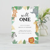 ワイルドワンサファリアニマルファースト誕生日パーティー 招待状 (スタンド正面)