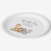 ワイルドワンサファリアニマルファースト誕生日 ペーパープレート (アングル)