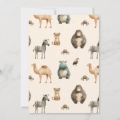 ワイルドワンサファリアニマルベビーシャワー招待状 招待状 (裏面)