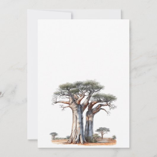 ワイルドワンサファリアニマルベビーシャワー招待状 招待状 (裏面)