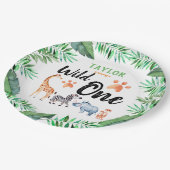 ワイルドワンサファリアニマル第1誕生日パーティー ペーパープレート (アングル)