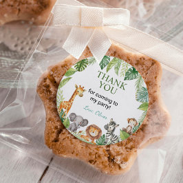 ワイルドワンサファリアニマル誕生日ステッカーメッセージカード ラウンドシール