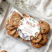 ワイルドワンサファリアニマル赤面フローラ1st誕生日 ラウンドシール