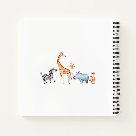 ワイルドワンサファリアニマル1st誕生日パーティー ノートブック (裏面)