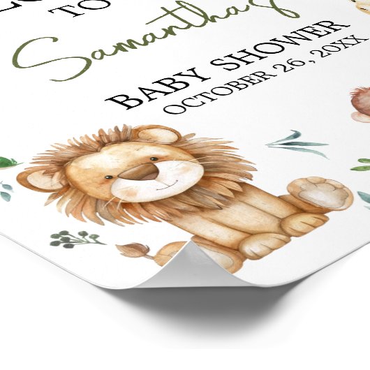 ワイルドワンサファリウェルカムベビーシャワー ポスター (角)