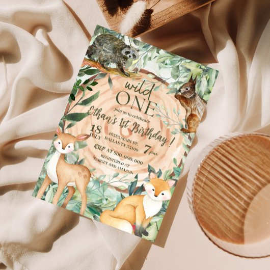 ワイルドワンサファリウッドランド1歳の招待状 招待状