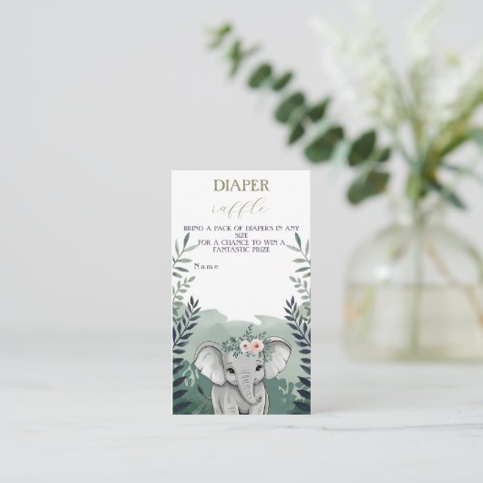 ワイルドワンサファリエレファニーベビシャワーエンクロージャカー エンクロージャーカード (スタンド正面)