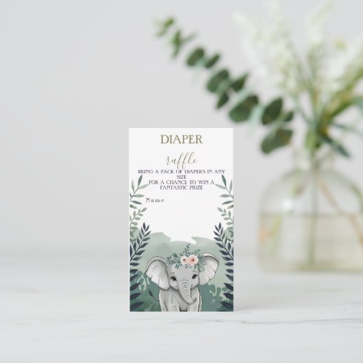 ワイルドワンサファリエレファニーベビシャワーエンクロージャカー エンクロージャーカード (スタンド正面)