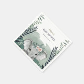 ワイルドワンサファリエレファントベビシャワーナプキン スタンダードカクテルナプキン (角)