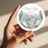 ワイルドワンサファリエレファントベビーシャワークラシックラウンド ラウンドシール