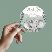 ワイルドワンサファリエレファントベビーシャワークラシックラウンド ラウンドシール