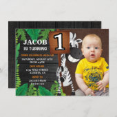 ワイルドワンサファリカスタムー誕生日招待状 招待状 (正面/裏面)