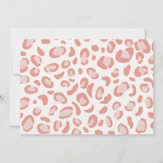 ワイルドワンサファリガールの最初の誕生日パーティーの写真 招待状 (裏面)