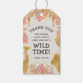 ワイルドワンサファリガールズ誕生日ピンク金ゴールドベージュ色 ギフトタグ