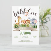 ワイルドワンサファリキッズ誕生日招待状 招待状 (スタンド正面)