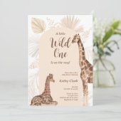 ワイルドワンサファリキリン男女兼用ベビーシャワー 招待状 (スタンド正面)