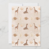 ワイルドワンサファリキリン男女兼用ベビーシャワー 招待状 (裏面)