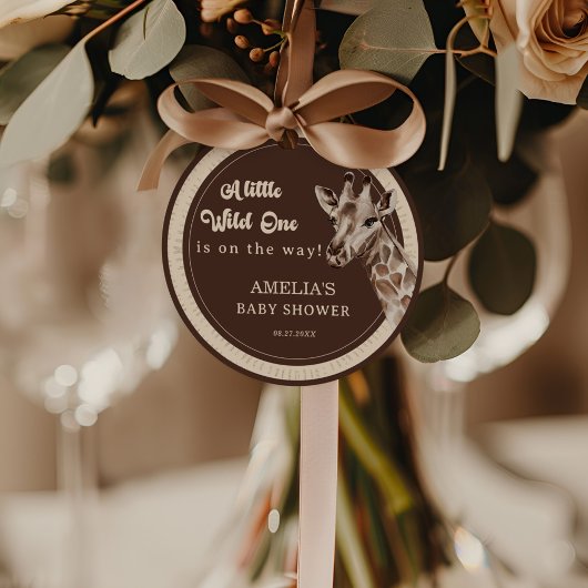 ワイルドワンサファリキリン赤ちゃんシャワー フェイバータグ