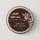 ワイルドワンサファリキリン赤ちゃんシャワー 缶バッジ (正面)