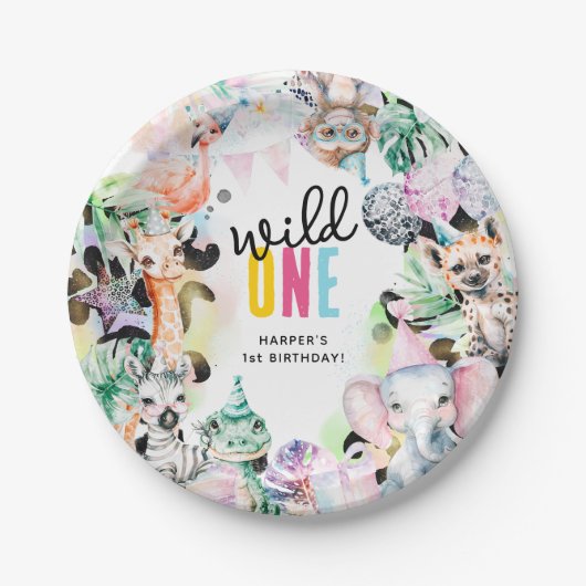 ワイルドワンサファリクールアニマルズ1日 ペーパープレート (正面)