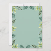 ワイルドワンサファリグリーンリージャングル1st誕生日パーティー 招待状 (裏面)