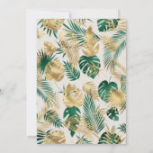 ワイルドワンサファリグリーン金ゴールドベージュ色1st誕生日 招待状 (裏面)