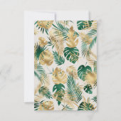 ワイルドワンサファリグリーン金ゴールドベージュ色1st誕生日 招待状 (裏面)