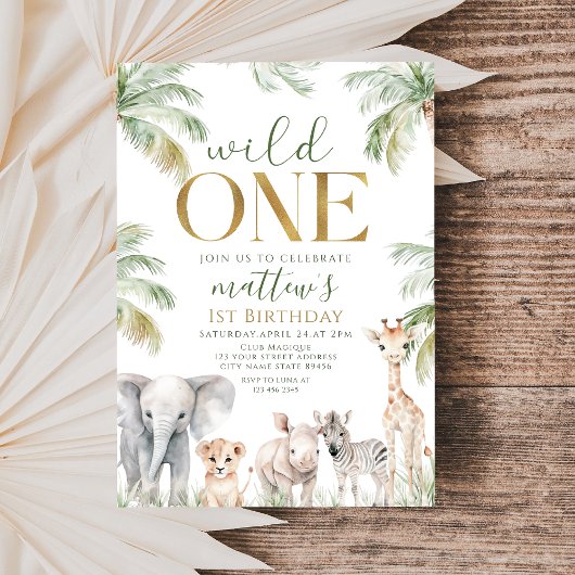ワイルドワンサファリジャングルの誕生日 招待状