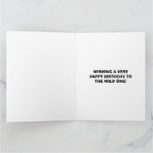 ワイルドワンサファリジャングルアニマルファースト誕生日 カード (内部)