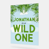 ワイルドワンサファリジャングルパーティー標識 アクリルサイン (傾斜)