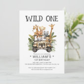 ワイルドワンサファリジャングルファーストファースト誕生日 招待状 (スタンド正面)