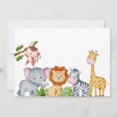 ワイルドワンサファリジャングルフォトウォーターカラー誕生日 招待状 (裏面)