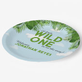 ワイルドワンサファリジャングルベビーシャワープレート ペーパープレート (アングル)