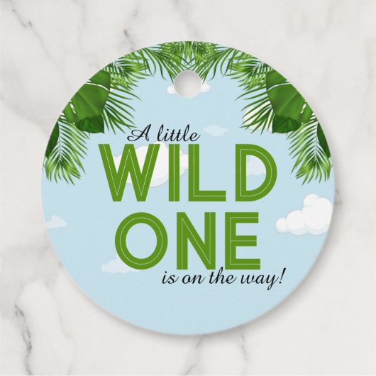 ワイルドワンサファリジャングルベビーシャワーメッセージカード フェイバータグ (裏面)