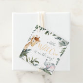 ワイルドワンサファリジャングルベビーシャワーメッセージカード フェイバータグ (インサイチュ)