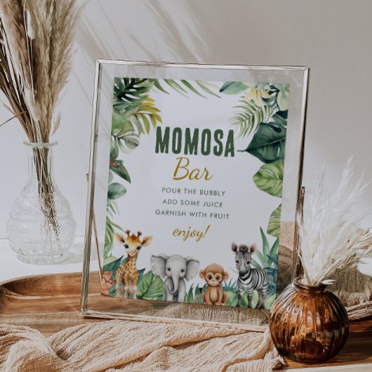 ワイルドワンサファリジャングルベビーシャワー桃佐バーサイン ポスター