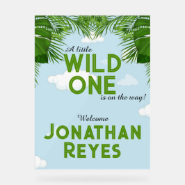 ワイルドワンサファリジャングルベビーシャワー アクリルサイン