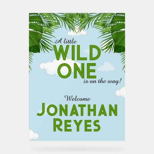 ワイルドワンサファリジャングルベビーシャワー アクリルサイン (正面)