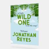 ワイルドワンサファリジャングルベビーシャワー アクリルサイン (傾斜)