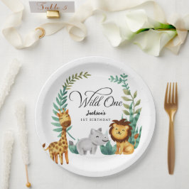 ワイルドワンサファリジャングルボーイズ1st誕生日パーティー ペーパープレート
