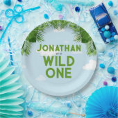 ワイルドワンサファリジャングル誕生日プレート ペーパープレート (パーティー)