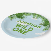 ワイルドワンサファリジャングル誕生日プレート ペーパープレート (アングル)