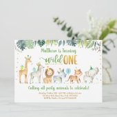 ワイルドワンサファリジャングル誕生日 招待状 (スタンド正面)